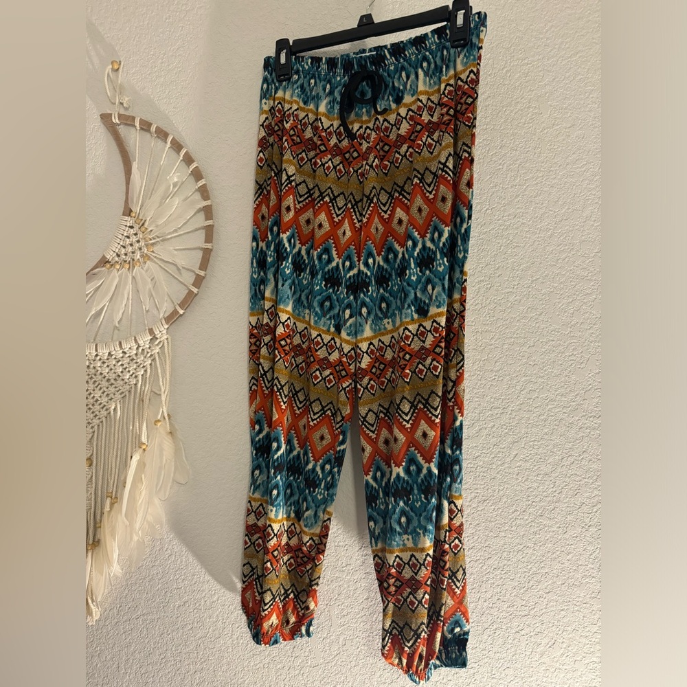 NWOT elastic waist Harlem style boho pants